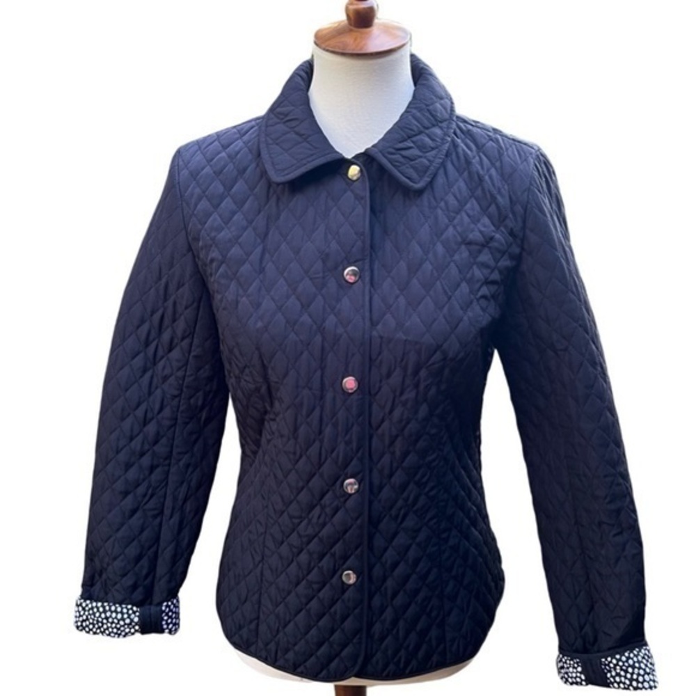 Black Quilted Jacket / coat  snap closure Briggs New York